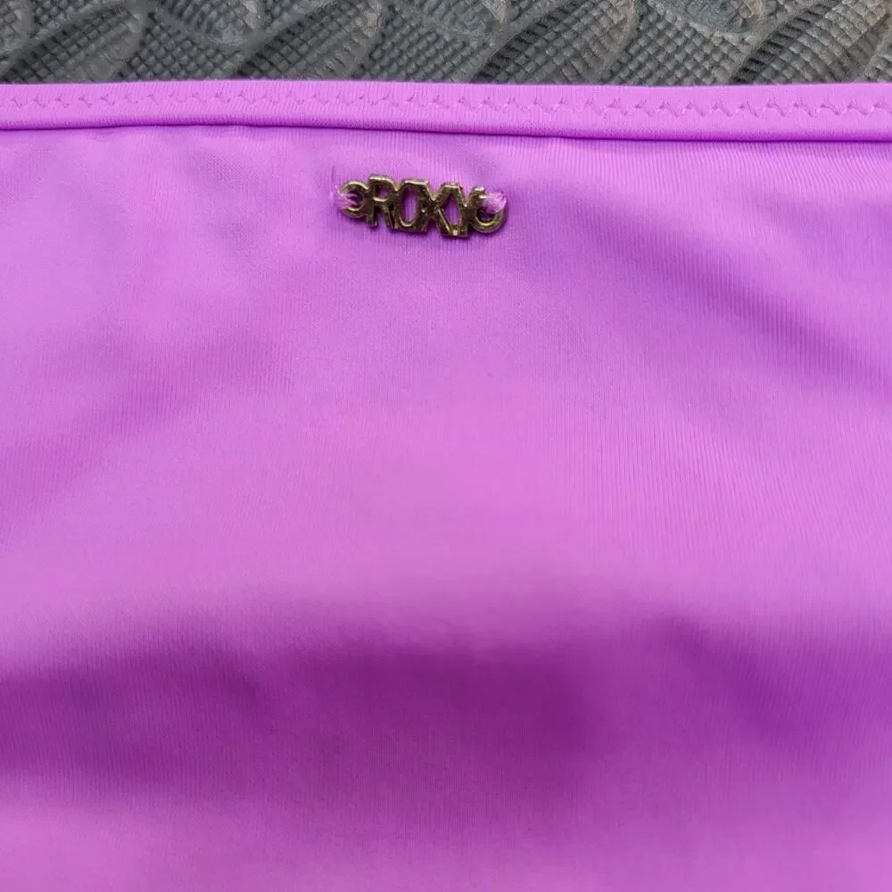 Roxy Bikini Bottoms Small Scalloped Tie Side Swim Summer Vacation Beach Pool